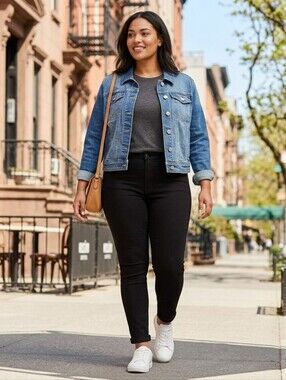 Mossimo Women’s XXL Denim Jacket Medium Wash Blue Jean Trucker Classic